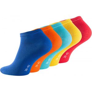 10 paar kleurrijke sneakersokken unisex in 5 kleuren maat 43-46