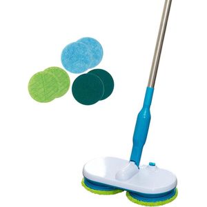 White-label® Elektrische Dweil - Vlekkenreiniger - Vloerreiniger - Tapijtreiniger - Wit en Blauw