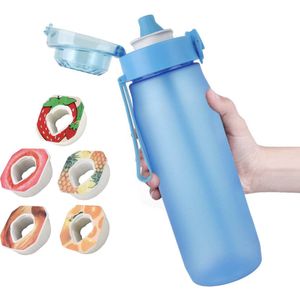 Geurwater Drinkfles - Water Bottle Up - Geur Air Waterfles - Inclusief 5 Pods - Blauw - 750 ml - Tritan - BPA-vrij - Starterskit - Aardbei - Ananas - Cola - Perzik - Sinaasappel