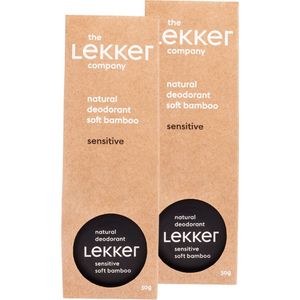 The Lekker Company sensitive deodorant crème soft bamboo duoverpakking