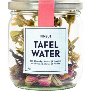 Pineut ® Water met Smaak - Tafelwater Roos, Bergthee & Hibiscus - Glazen Pot Met Deksel - Waterdrop (Alternatief) - Refill Pineut Waterkaraf - Origineel Cadeau - Fris & Gezellig Genieten