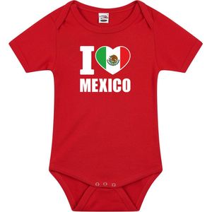 I love Mexico baby rompertje rood jongens en meisjes - Kraamcadeau - Babykleding - Mexico landen romper 68