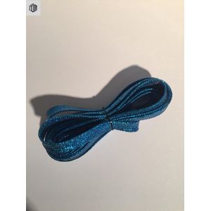 Glitter schoenveters | plat | 1 paar | 110 cm | blauw