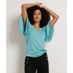 TerStal Dames / Vrouwen Pescara Glitter T-shirt Wijde Mouw Mint In Maat XL