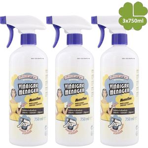 Mariette 3x750ml schoonmaakazijn | Frisse MUNT geur | in Handige sprayfles
