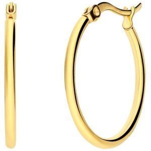 Lucardi Dames Stalen goldplated oorringen 45mm - Oorbellen - Staal - Goud