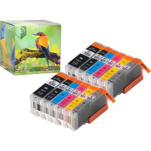 Ink Hero - 12 Pack met grijs - Inktcartridge / Alternatief voor de Canon CLI-551 PGI-550 PIXMA iP8750, MG6300, MG6350, MG7150, MG7550