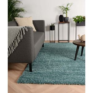 Hoogpolig vloerkleed shaggy Trend effen - lichtblauw 60x110 cm