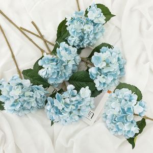 6 stuks kunstmatige hortensia bloemen blauwe zijden bloemen grote bloemen voor bruiloft centerpieces bloemstukken