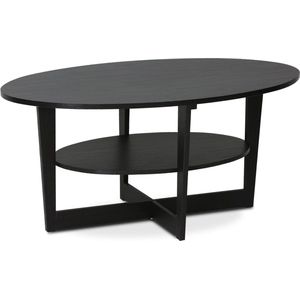 Ovale salontafel, hout, walnoot, 50,01 x 50,01 x 41,88 cm