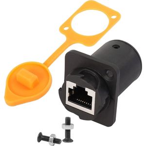 RJ45 Waterdichte Connector Adapter Panel Mount Sockets Vrouwelijk naar Vrouwelijke Koppeler Extender - Cat5/5e/6 8P8C Ethernet LAN - Waterdicht/Stofkap