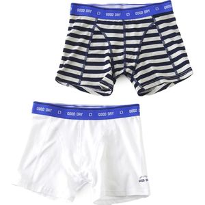 Little Label Jongens boxershorts (2-pack) - stripes & uni bright white