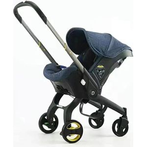 Seastone - Innovatieve Multifunctionele 4 In 1 Kinderwagen - Kinderwagen - Autostoel - Autozitje - Makkelijk inklapbaar vliegtuig - Opvouwen wordt Autostoel - Donkerblauw