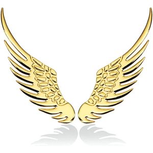 3D Wings Auto Sticker Auto Styling Mode Metalen Stickers Accessoires 1 Paar Goud (Goud)