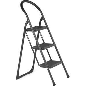 Trapladder 3 treden - Inklapbare en robuuste ladder tot 150 kg met antislip treden