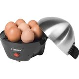 Bestron Eierkoker voor 7 eieren, incl. watermaatbeker, 3 hardheidsgraden, 350 watt, kleur: zilver/zwart