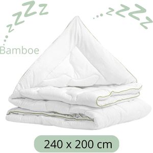 Luxe Bamboe Dekbed All Season Lits-Jumeaux 240x200 cm - Anti Allergisch - Anti Huisstofmijt - Ventilerend & Absorberend