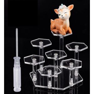 Display Stand voor Figuren - 7-Tier Zeshoekige - Acryl - Clear - Stand voor Collectibles - Parfum Sieraden Cosmetica Decoratie