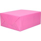 1x Rol kraft inpakpapier roze 200 x 70 cm - cadeaupapier / kadopapier / boeken kaften