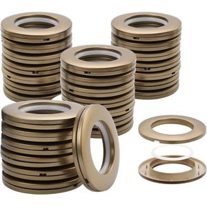 32 stuks gordijnringen stoffen ogen ronde plastic ringen clips - binnendiameter 40 mm - doe-het-zelf ringen voor raamgordijn douchegordijn - mat bruin koffie