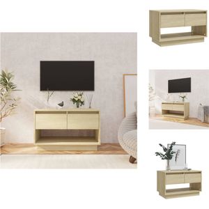 vidaXL TV-meubel - Sonoma Eiken - 70 x 41 x 44 cm - 2 lades - 1 open vak - Kast