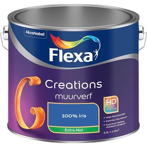 Flexa - Creations Muurverf Extra Mat - 100% Iris - Mengverf - 2.5 Liter