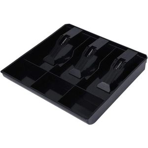 25 x 24 x 3 cm Cash Drawer with 6 Grids, Cash Tray for Register with 3 Notes and 3 Coin Compartments