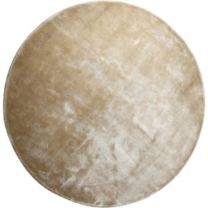 PTMD Flavia Rond Tapijt - H1 x Ø160 cm - Viscose - Taupe