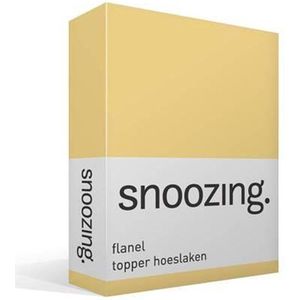 Snoozing - Flanel - Hoeslaken - Topper - Tweepersoons - 140x200 cm - Geel