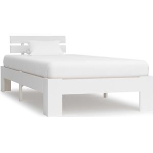 Medina Bedframe massief grenenhout wit 100x200 cm