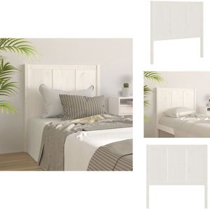vidaXL Hoofdbord - Hoofdborden - Hoofdeinde - Houten Hoofdbord - Hoofdbord 80,5x4x100 cm massief grenenhout wit
