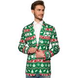 Suitmeister Christmas Green Nordic Jacket - Heren jasje - Groen - Kerstblazer - Maat L