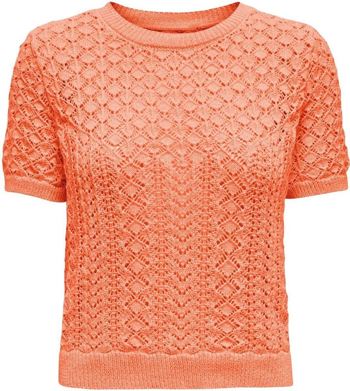 ONLY ONLSAGA LIFE SS O-NECK CC KNT Dames Trui - Melon