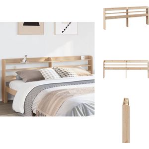 vidaXL Hoofdbord - Hoofdborden - Bed Hoofdbord - Bedhoofdbord - Hoofdbord met schappen 180 cm massief grenenhout
