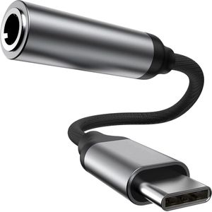 USB Type C naar 3.5mm (Female) Audio Jack Adapter met DAC - USB C naar Aux Audio Dongle, Kabel, Snoer, Converter