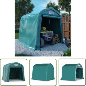 vidaXL Opslagtent - Garagetent - Garagetent 1,6x2,4 m PVC groen - Carport - Garagebox - Outdoor Storage