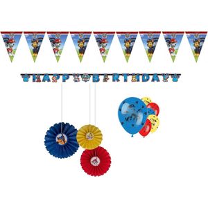 Paw Patrol - Feestversiering - Kinderfeest - Verjaardag - Themafeest - Feest - Slinger - Vlaggenlijn - Ballonnen - Waaier hangdecoratie -