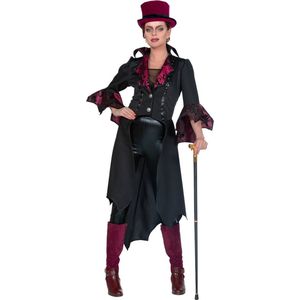 Wilbers & Wilbers - Vampier & Dracula Kostuum - Gravin Van Gravensteijn Vrouw - Zwart - Maat 46 - Halloween - Verkleedkleding