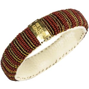 Return to Sender | Goud met rode armband 22 mm - Beaded bracelet slim - - Goud