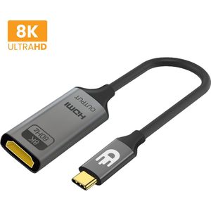 Drivv. USB C naar HDMI Adapter - Ondersteunt 8K 60Hz - Type C to HDMI - Thunderbolt 3 - Grijs