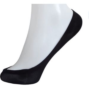 4 pack Breitex dames ballerina sokjes met siliconen antislip, zwart maat 35-38