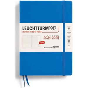 Leuchtturm1917 academic weekplanner - agenda - 18 maanden 2024 - 2025 - hardcover - A5 - sky