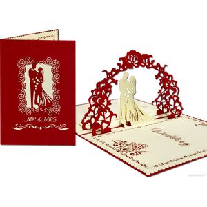 Popcards popupkaarten - Grote Romantische Trouwkaart Huwelijk Trouwen Jubileum Huwelijkskaart pop-up kaart  3D wenskaart