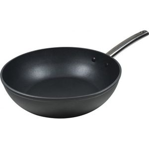 Masterpro Wokpan -28 x 7.2 cm -Turbo Inductie-Gesm. Aluminium -Titanium Coated-Foodies Collection
