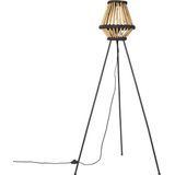 QAZQA evalin - Oosterse Vloerlamp | Staande Lamp - 1 lichts - H 140 cm - Zwart - Woonkamer | Slaapkamer | Keuken