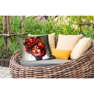 Buitenkussens - Tuin - Vrouw - Chocolade - Frambozen - Aardbeien - Koekjes - 50x30 cm