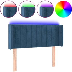vidaXL - Hoofdbord - LED - 103x16x78/88 - cm - fluweel - donkerblauw