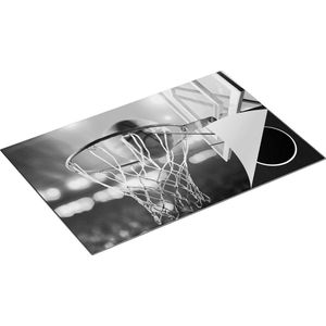 Chefcare Inductie Beschermer Basketbal in Ring - Hoepel - Bord - Zwart Wit - 80x55 cm - Afdekplaat Inductie - Kookplaat Beschermer - Inductie Mat