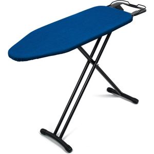Strijkplank met hittebestendige hoes, opvouwbaar, in hoogte verstelbaar, grote strijkplank, dikke vilten onderkant, sterke poten, zilver, blauw, 32 x 93 cm