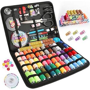 Naaiset met 230 delen naai-accessoires, 38 XL garenrollen inbegrepen, naaiset met PU-koffer, naaigereedschap voor beginners, reizigers